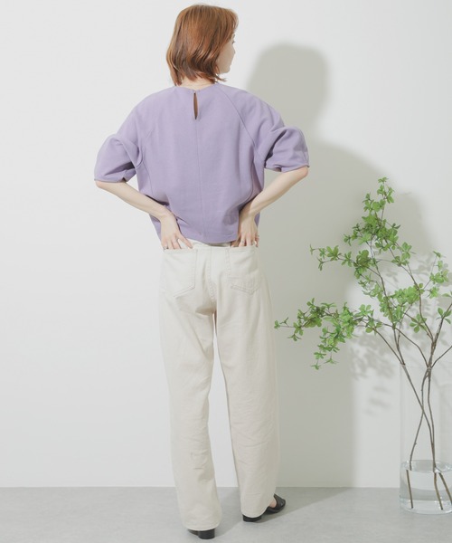 SENSE OF PLACE by URBAN RESEARCH（センスオブプレイスバイアーバンリサーチ）の「コクーンスリーブトップ（Tシャツ/カットソー・レディース・ブラック/パープル/ライトベージュ・ONE）」の10枚目の写真