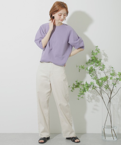 SENSE OF PLACE by URBAN RESEARCH（センスオブプレイスバイアーバンリサーチ）の「コクーンスリーブトップ（Tシャツ/カットソー・レディース・ブラック/パープル/ライトベージュ・ONE）」の12枚目の写真