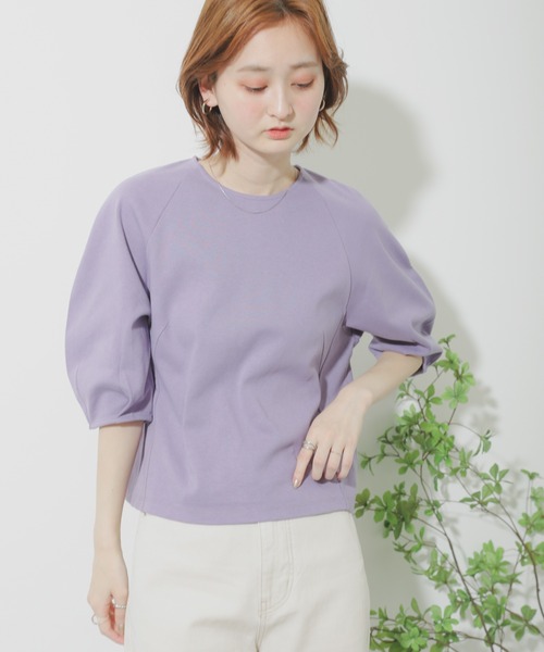 SENSE OF PLACE by URBAN RESEARCH（センスオブプレイスバイアーバンリサーチ）の「コクーンスリーブトップ（Tシャツ/カットソー・レディース・ブラック/パープル/ライトベージュ・ONE）」の18枚目の写真