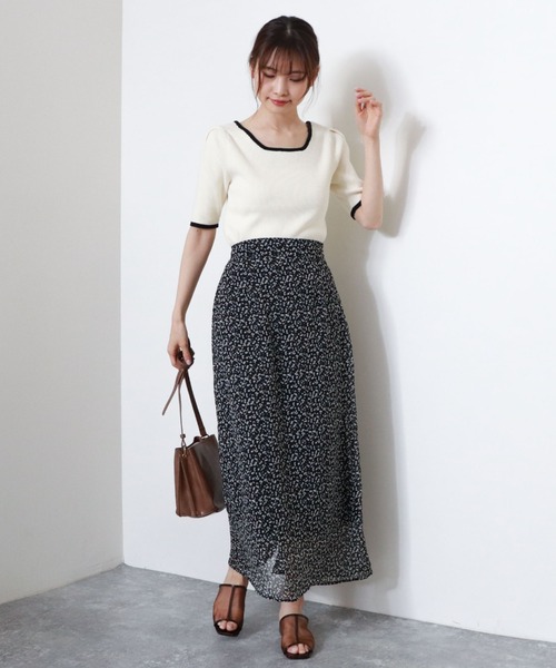 archives（アルシーヴ）の「スクエアーネックタックスリーブ５分袖プルオーバー（ニット/セーター・レディース・ブラック/ミント/ベージュ/オフホワイト/ホワイト・MEDIUM）」の11枚目の写真