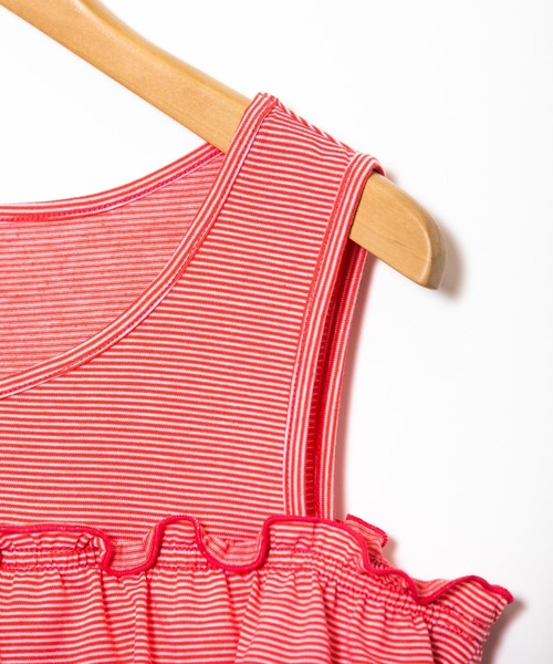 AS KNOW AS PINKY（アズノゥアズピンキー）の「ボーダーひらひらタンクトップ（タンクトップ・レディース・ブラック/ベージュ/レッド・FREE）」の15枚目の写真