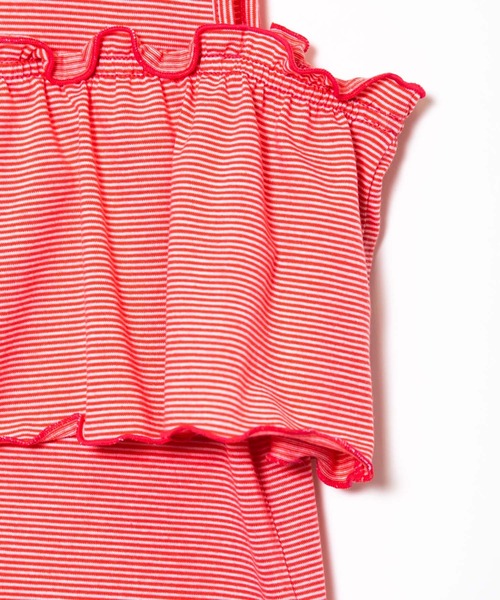 AS KNOW AS PINKY（アズノゥアズピンキー）の「ボーダーひらひらタンクトップ（タンクトップ・レディース・ブラック/ベージュ/レッド・FREE）」の11枚目の写真