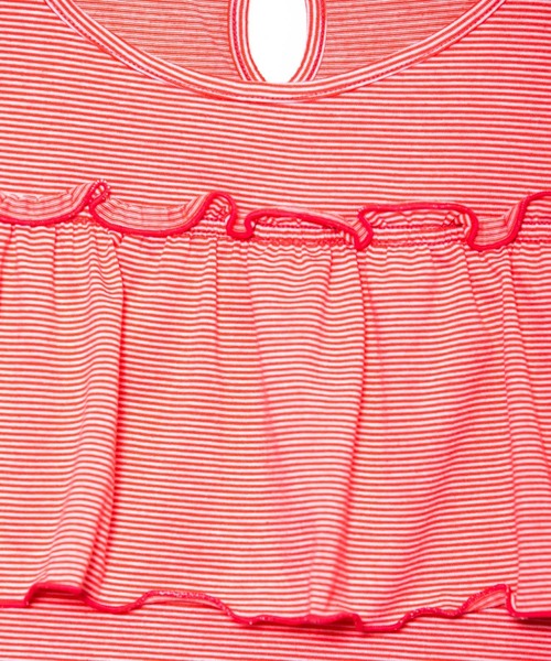 AS KNOW AS PINKY（アズノゥアズピンキー）の「ボーダーひらひらタンクトップ（タンクトップ・レディース・ブラック/ベージュ/レッド・FREE）」の8枚目の写真