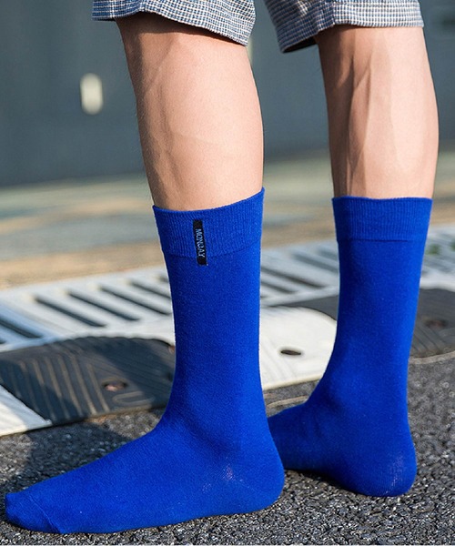 「kakko」（カッコ）の「メンズ カラークルー丈ソックス靴下（ソックス/靴下・メンズ・ブラック/レッド/イエロー/オレンジ/ブルー/グリーン/ライトイエロー・FREE）」の3枚目の写真