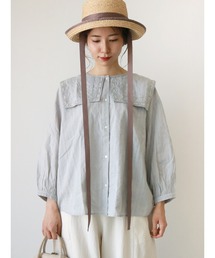 Samansa Mos2 | ドビーレースセーラーブラウス(シャツ/ブラウス)