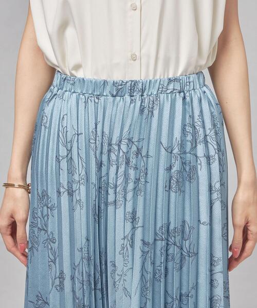 closet story（クローゼットストーリー）の「＜closet story＞□CSC ミニドット×フラワー プリーツ ロングスカート -手洗い可能-（スカート・レディース・ライトブルー/ブラック・FREE）」の7枚目の写真