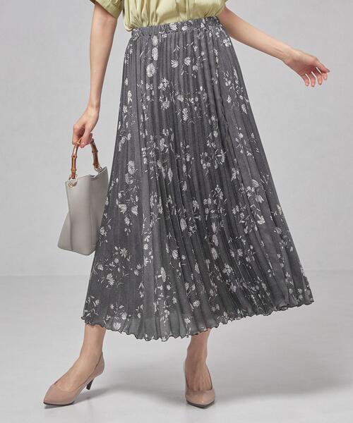 closet story（クローゼットストーリー）の「＜closet story＞□CSC ミニドット×フラワー プリーツ ロングスカート -手洗い可能-（スカート・レディース・ライトブルー/ブラック・FREE）」の12枚目の写真