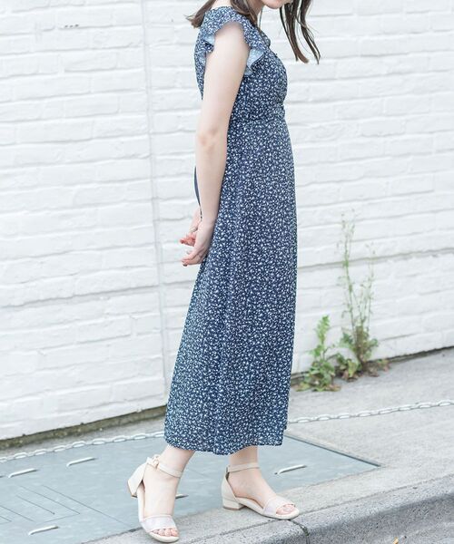 MAJESTIC LEGON（マジェスティックレゴン）の「バックレースアップフラワーワンピ（ワンピース・レディース・ブルー系その他2/ブルー系その他4/パープル系その他2・SMALL/MEDIUM）」の4枚目の写真