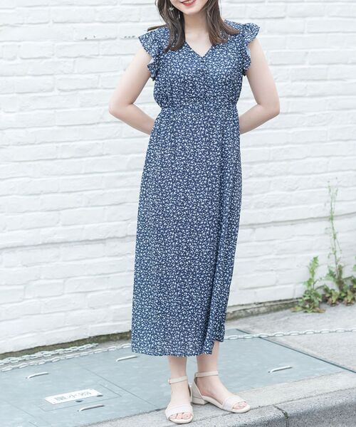 MAJESTIC LEGON（マジェスティックレゴン）の「バックレースアップフラワーワンピ（ワンピース・レディース・ブルー系その他2/ブルー系その他4/パープル系その他2・SMALL/MEDIUM）」の5枚目の写真