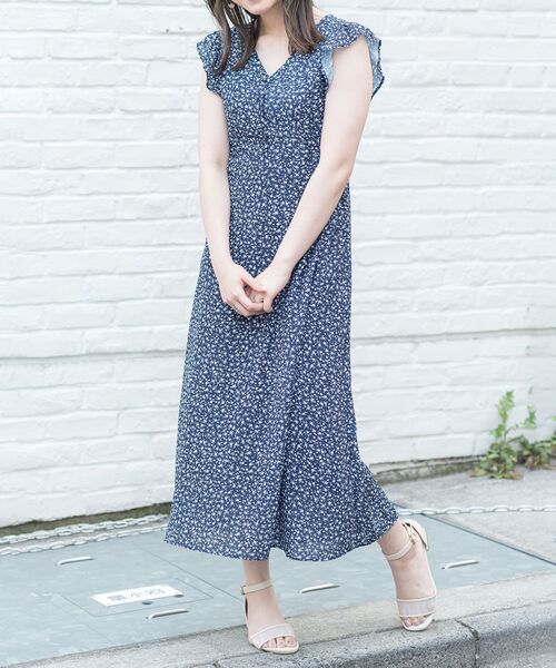 MAJESTIC LEGON（マジェスティックレゴン）の「バックレースアップフラワーワンピ（ワンピース・レディース・ブルー系その他2/ブルー系その他4/パープル系その他2・SMALL/MEDIUM）」の7枚目の写真