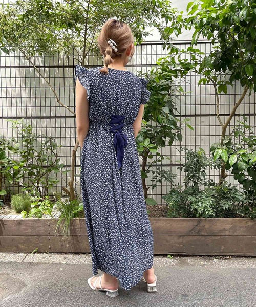 MAJESTIC LEGON（マジェスティックレゴン）の「バックレースアップフラワーワンピ（ワンピース・レディース・ブルー系その他2/ブルー系その他4/パープル系その他2・SMALL/MEDIUM）」の17枚目の写真
