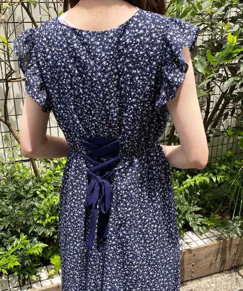 MAJESTIC LEGON（マジェスティックレゴン）の「バックレースアップフラワーワンピ（ワンピース・レディース・ブルー系その他2/ブルー系その他4/パープル系その他2・SMALL/MEDIUM）」の19枚目の写真