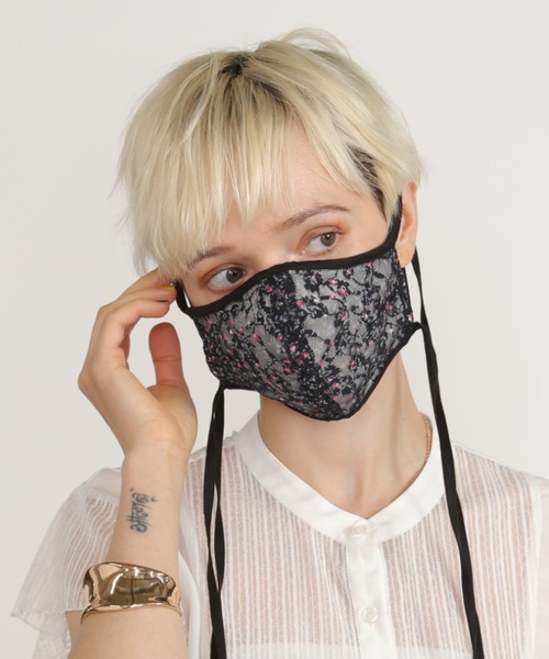 ABITOKYO（アビトーキョー）の「オシャレ　アクセサリー気分の華やか刺しゅうファッションマスク【日本製】（マスク・レディース・ブラック・FREE）」の21枚目の写真