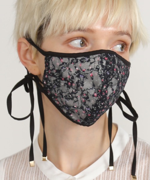 ABITOKYO（アビトーキョー）の「オシャレ　アクセサリー気分の華やか刺しゅうファッションマスク【日本製】（マスク・レディース・ブラック・FREE）」の19枚目の写真