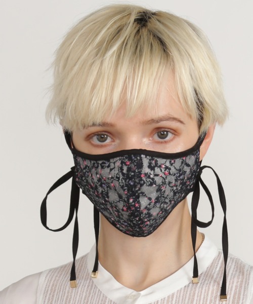 ABITOKYO（アビトーキョー）の「オシャレ　アクセサリー気分の華やか刺しゅうファッションマスク【日本製】（マスク・レディース・ブラック・FREE）」の18枚目の写真