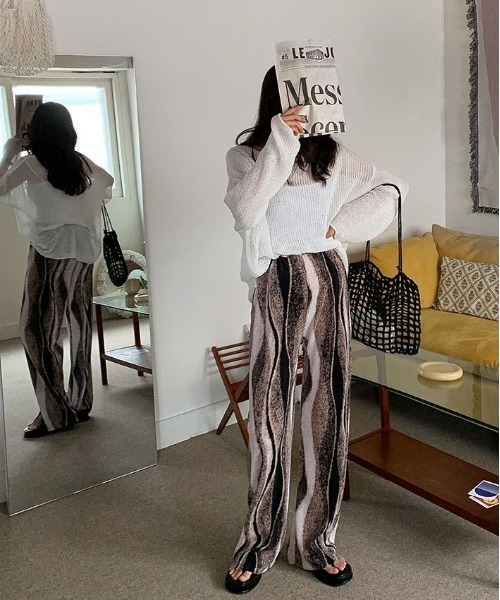 chuu（チュー）の「MERONGSHOP マーブルプリーツバンディングパンツ（その他パンツ・レディース・ブラウン・FREE）」の10枚目の写真