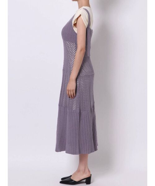 LAGUNAMOON（ラグナムーン）の「パッチワークニットワンピース（ワンピース・レディース・チャコールグレー/ベージュ/パープル・FREE）」の15枚目の写真