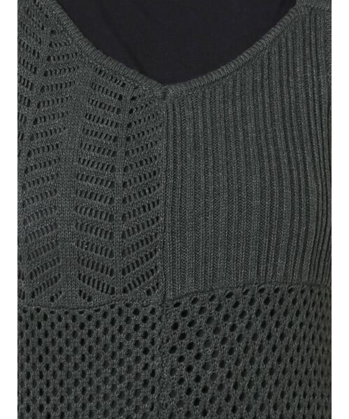 LAGUNAMOON（ラグナムーン）の「パッチワークニットワンピース（ワンピース・レディース・チャコールグレー/ベージュ/パープル・FREE）」の10枚目の写真