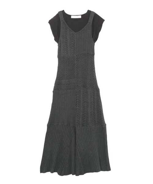 LAGUNAMOON（ラグナムーン）の「パッチワークニットワンピース（ワンピース・レディース・チャコールグレー/ベージュ/パープル・FREE）」の16枚目の写真