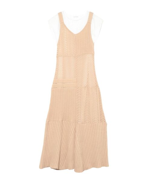 LAGUNAMOON（ラグナムーン）の「パッチワークニットワンピース（ワンピース・レディース・チャコールグレー/ベージュ/パープル・FREE）」の18枚目の写真