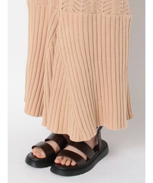 LAGUNAMOON（ラグナムーン）の「パッチワークニットワンピース（ワンピース・レディース・チャコールグレー/ベージュ/パープル・FREE）」の7枚目の写真