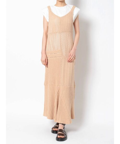 LAGUNAMOON（ラグナムーン）の「パッチワークニットワンピース（ワンピース・レディース・チャコールグレー/ベージュ/パープル・FREE）」の21枚目の写真