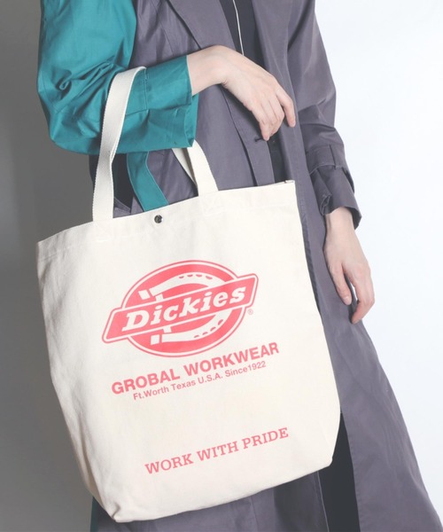 Dickies(ディッキーズ)の「【DICKIES/ディッキーズ】DK LOGO TC CANVAS TOTE BAG(トートバッグ・レディース・オフホワイト/ネイビー/ブラック/レッド・FREE)」の13枚目の写真