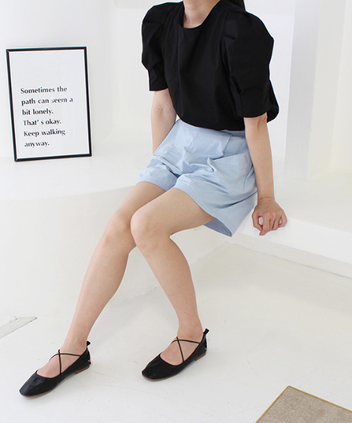 MODE ROBE（モードローブ）の「バックギャザーリボンパフショルダ―トップス（Tシャツ/カットソー・レディース・ホワイト/ブラック/ピンク・FREE）」の22枚目の写真