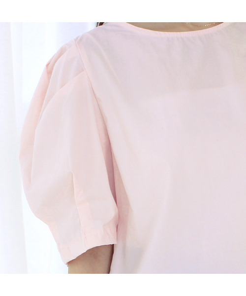 MODE ROBE（モードローブ）の「バックギャザーリボンパフショルダ―トップス（Tシャツ/カットソー・レディース・ホワイト/ブラック/ピンク・FREE）」の9枚目の写真