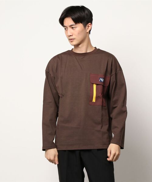 Mountain Mania(マウンテンマニア)の「【Mountain Mania】POKET LONG T-SHIRTS/ロングTシャツ/メンズ(Tシャツ/カットソー・メンズ・ブラック/グリーン/ホワイト/ライトブラウン・L/XL/M)」の3枚目の写真
