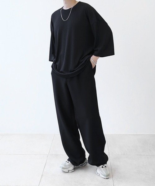minsobi(ミンソビ)の「ルーズシルエットTシャツ ビッグシルエットベーシックトップス(Tシャツ/カットソー・メンズ・ホワイト/ブラック・FREE)」の7枚目の写真