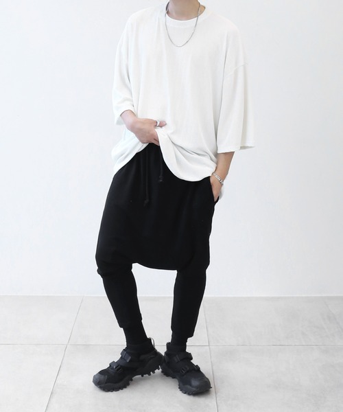 minsobi(ミンソビ)の「ルーズシルエットTシャツ ビッグシルエットベーシックトップス(Tシャツ/カットソー・メンズ・ホワイト/ブラック・FREE)」の6枚目の写真
