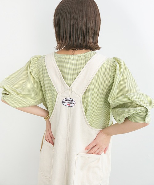 nemne store(ネンネストア)の「シャーベットを作るアシメボタンブラウス(シャツ/ブラウス・レディース・ブラウン/オフホワイト/グリーン・フリー)」の5枚目の写真