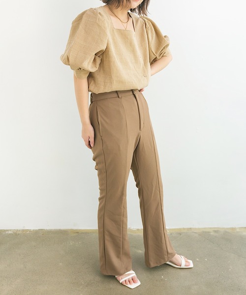 nemne store(ネンネストア)の「シャーベットを作るアシメボタンブラウス(シャツ/ブラウス・レディース・ブラウン/オフホワイト/グリーン・フリー)」の8枚目の写真