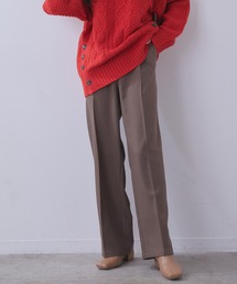 vis-`a-vis | 【vis-`a-vis】美シルエットセンタープレスカラーセミワイドパンツ【洗濯機可】(スラックス)