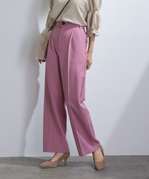 vis-`a-vis | 【vis-`a-vis】美シルエットセンタープレスカラーセミワイドパンツ【洗濯機可】(スラックス)