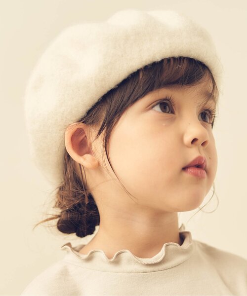 apres les cours（アプレレクール）の「フェルトベレー帽（ハンチング/ベレー帽・キッズ・ベージュ/ブラウン/チャコール・50/54/58）」の3枚目の写真