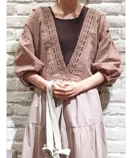 Samansa Mos2（サマンサ モスモス）の「レースボレロ（カーディガン/ボレロ・レディース・ベージュ/ブラック/カーキ/キナリ・ﾌﾘ-）」の3枚目の写真