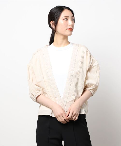 Samansa Mos2（サマンサ モスモス）の「レースボレロ（カーディガン/ボレロ・レディース・ベージュ/ブラック/カーキ/キナリ・ﾌﾘ-）」の8枚目の写真