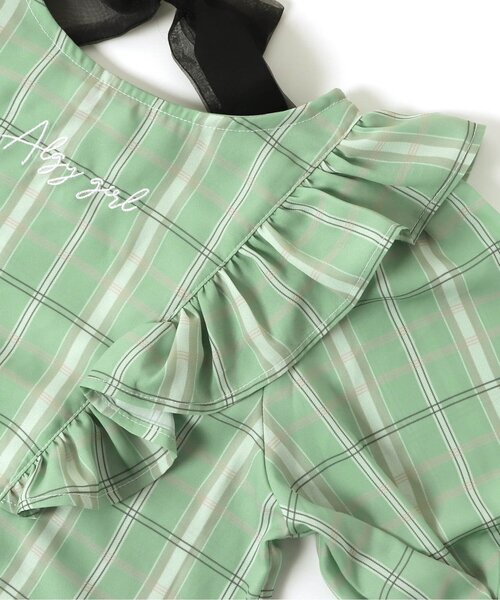 algy（アルジー）の「/チェック半袖ブラウス（シャツ/ブラウス・キッズ・オフホワイト/ミント/ブラウン・XX-SMALL/SMALL/MEDIUM/X-SMALL）」の10枚目の写真