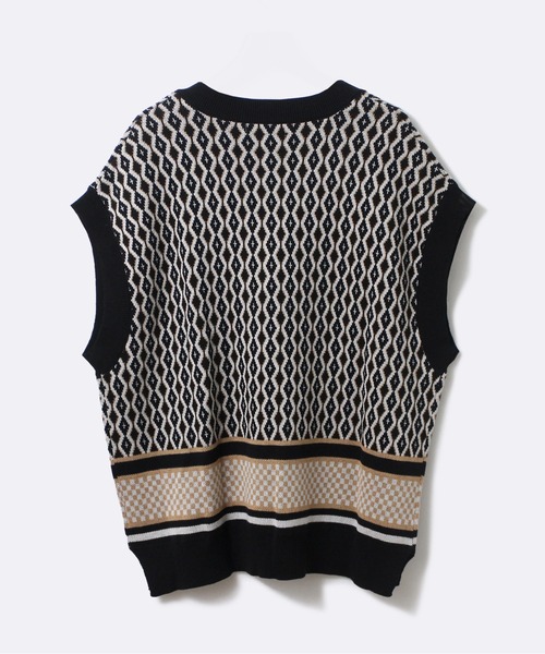 one way（ワンウェイ）の「【oneway】ジャガードオーバーニット（ベスト・レディース・ブラック/ライトグリーン/ライトブラウン・FREE）」の12枚目の写真