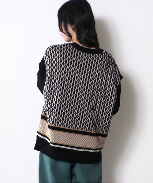 one way（ワンウェイ）の「【oneway】ジャガードオーバーニット（ベスト・レディース・ブラック/ライトグリーン/ライトブラウン・FREE）」の17枚目の写真