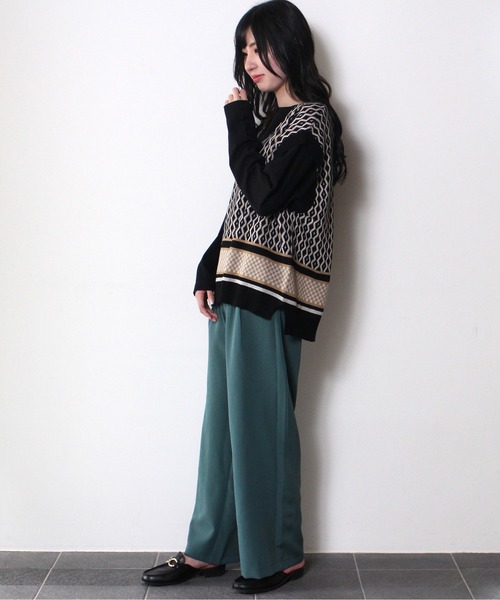one way（ワンウェイ）の「【oneway】ジャガードオーバーニット（ベスト・レディース・ブラック/ライトグリーン/ライトブラウン・FREE）」の18枚目の写真