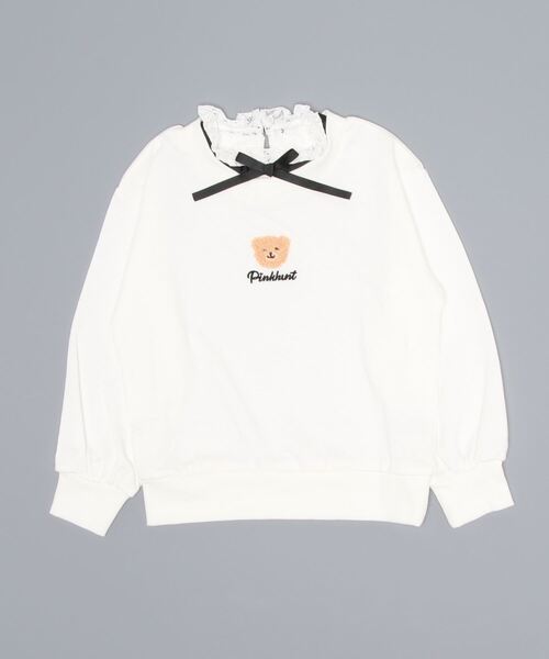 PINKHUNT(ピンクハント)の「PINKHUNT ネックレイヤードテディベアトレーナー 5852K(スウェット・キッズ・ホワイト/ベージュ・120cm/150cm/160cm/130cm/140cm)」の7枚目の写真