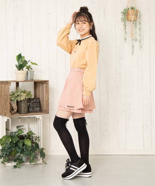 PINKHUNT(ピンクハント)の「PINKHUNT ネックレイヤードテディベアトレーナー 5852K(スウェット・キッズ・ホワイト/ベージュ・120cm/150cm/160cm/130cm/140cm)」の5枚目の写真