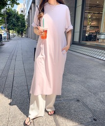 汗染み防止USAコットン半袖Tシャツワンピース