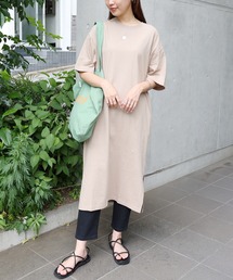 汗染み防止USAコットン半袖Tシャツワンピース