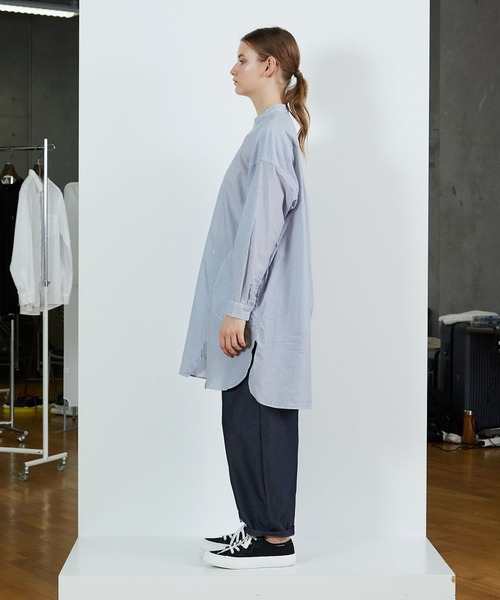 FRAPBOIS（フラボア）の「PARK ストライプロングシャツ（シャツ/ブラウス・レディース・ブルー/グリーン・1/2）」の21枚目の写真