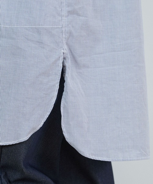 FRAPBOIS（フラボア）の「PARK ストライプロングシャツ（シャツ/ブラウス・レディース・ブルー/グリーン・1/2）」の18枚目の写真