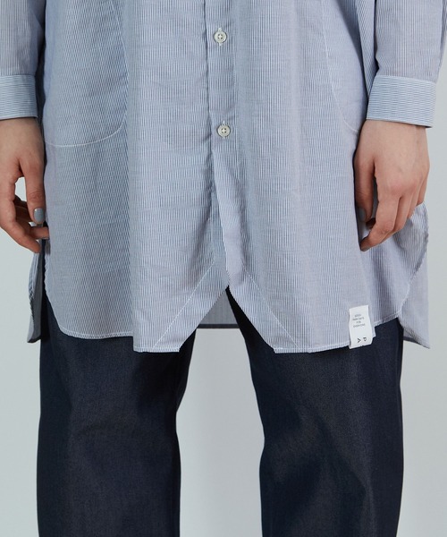 FRAPBOIS（フラボア）の「PARK ストライプロングシャツ（シャツ/ブラウス・レディース・ブルー/グリーン・1/2）」の22枚目の写真